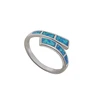 925 Silver Gemstone blue Fire Opal Ring Women's Wedding Jewelry