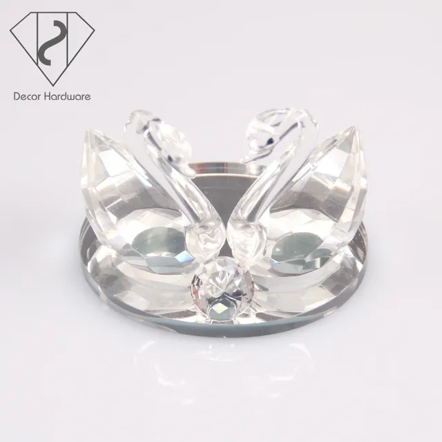 beautiful crystal glass swan love gift and decoration, crystal
