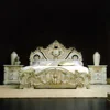 the wood and poly rezin carved royal rococo cheap price bedroom furniture