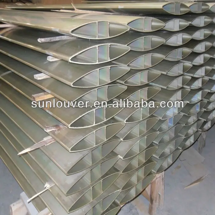 Aerofoil anodized aluminum sun louver blade/olive shaped aluminum extrusion section