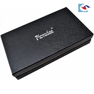 custom printed black cardboard material gift rigid box with lid