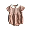 USA high quality boutique clothes baby romper short sleeve organic cotton toddler clothing