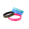 Desent Fashionable Holiday Gift Printing Logo Silicone Band Wristband Debossed Color Filled Logo Rubber Silicone Wristbands