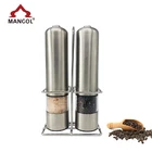 Amazon hot selling Electric Salt and Pepper Grinder Set battery Stainless Steel Salt Pepper Mill gadget 2020
