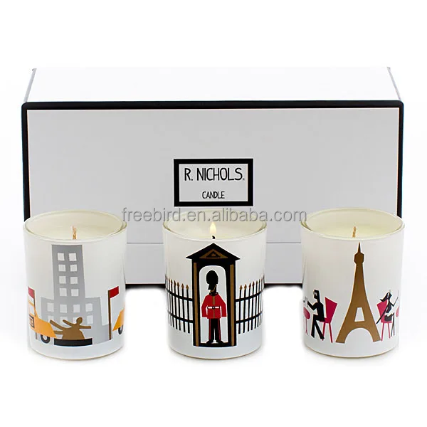 customized set of 3 gift candle with assorted scents