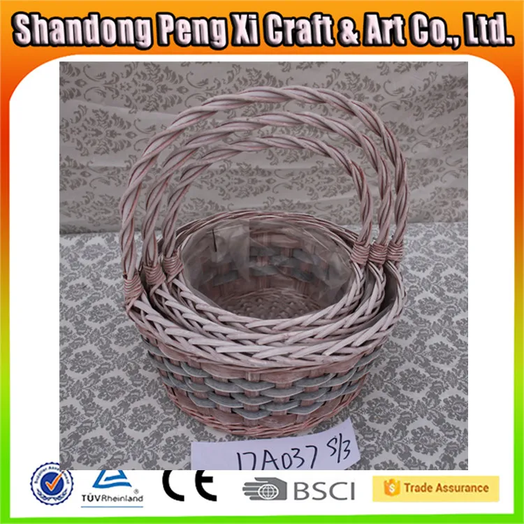round cute small decorative bulk willow baskets with handle