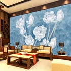 Simple and Elegant Lotus Flower 3D Wallpaper/Wall Mural for Room Decoration