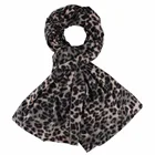 Ladies' 70% viscose 30% cotton leopard infinity scarf custom print Cashmere-like woven scarf