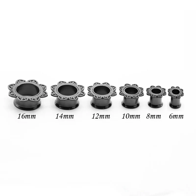 2PCS Fashion New Stainless Steel Ear Tunnels Plugs Gauges Tragus Expanders Taper Stretcher Kits 6mm-16mm Body Piercing Jewelry00