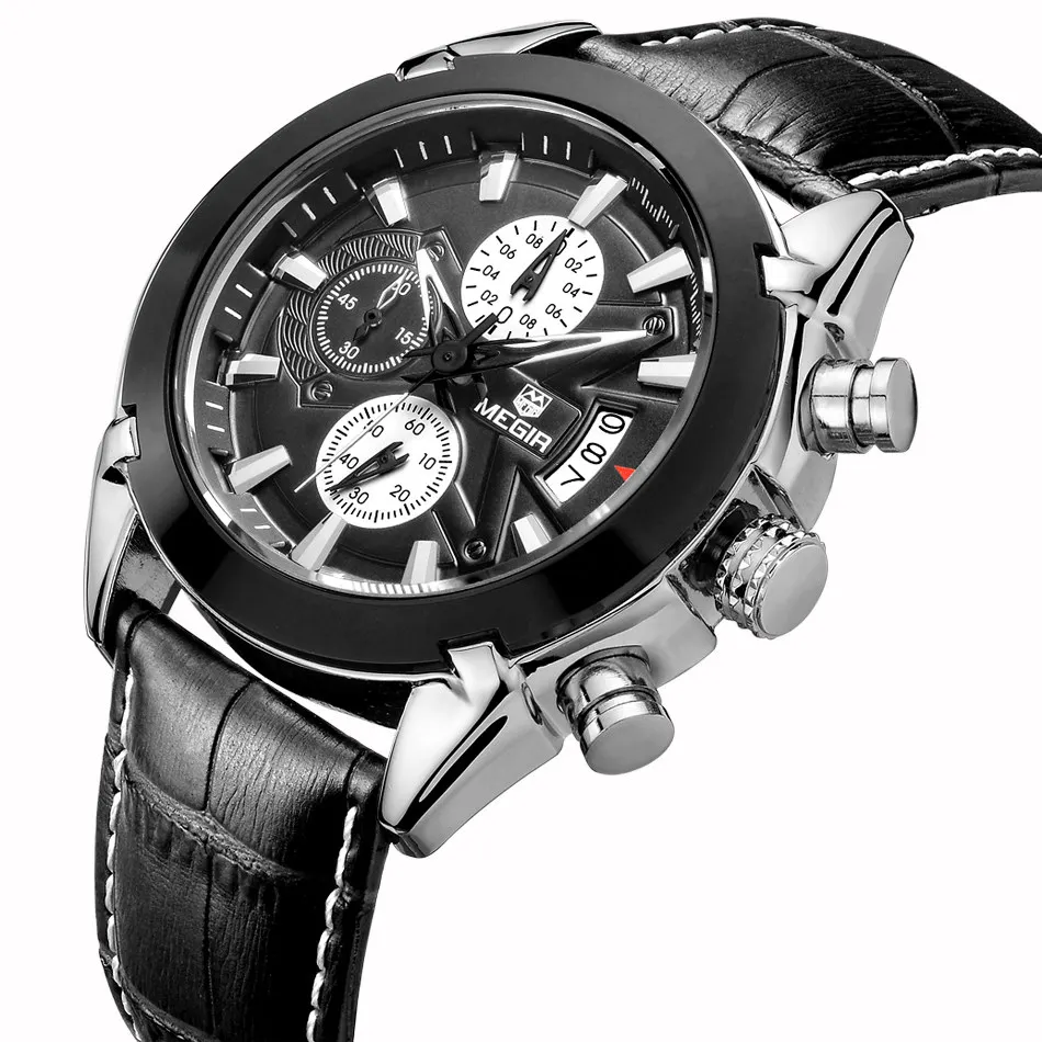 MEGIR 2020 Original Men Quartz Watch Reloj Hombre Leather Business Watches Man Clock Chronograph Army Military Watch Sport Male
MEGIR 2020 Original Men Quartz Watch Reloj Hombre Leather Business Watches Man Clock Chronograph Army Military Watch Sport Male