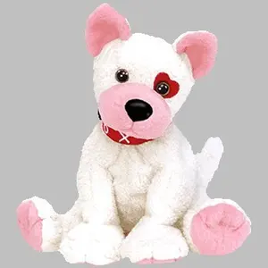 stuffed animal plush dog with rose cheap heart valentine gift