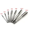 7pc HSS manual M3-M12 square shank straight groove hand thread screw tap tapper set grinding drill bit tool