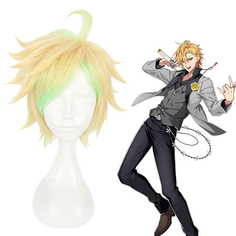 Wholesale Hypnosis Mic Anime Wig 30cm Short Blonde Green Mixed Hifumi Izanami Wig Cosplay Synthetic Hair Wigs
Wholesale Hypnosis Mic Anime Wig 30cm Short Blonde Green Mixed Hifumi Izanami Wig Cosplay Synthetic Hair Wigs