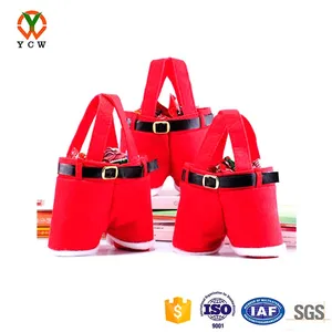 3pcs christmas santa pants christmas gift candy wine bag