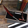 AYFP-0017 Wholesale fancy novelty pheasant feather pen with wax stamp