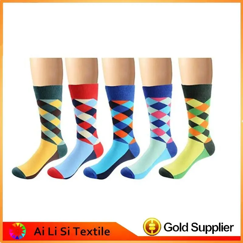 Professional Custom Man Dress Socks Happy Socks Unisex Gift Box with great price