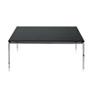 Stainless steel metal square black tempered glass coffee table