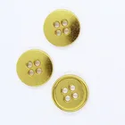 BTK-009 SGS Eco friendly 16L gold shirt button 4 holes sewing metal button