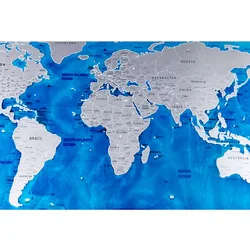 blue oceans scratch off world map