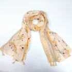 Girl Lady print Polyester silk scarf and shawl for spring summer beach wholesale hijab muffler