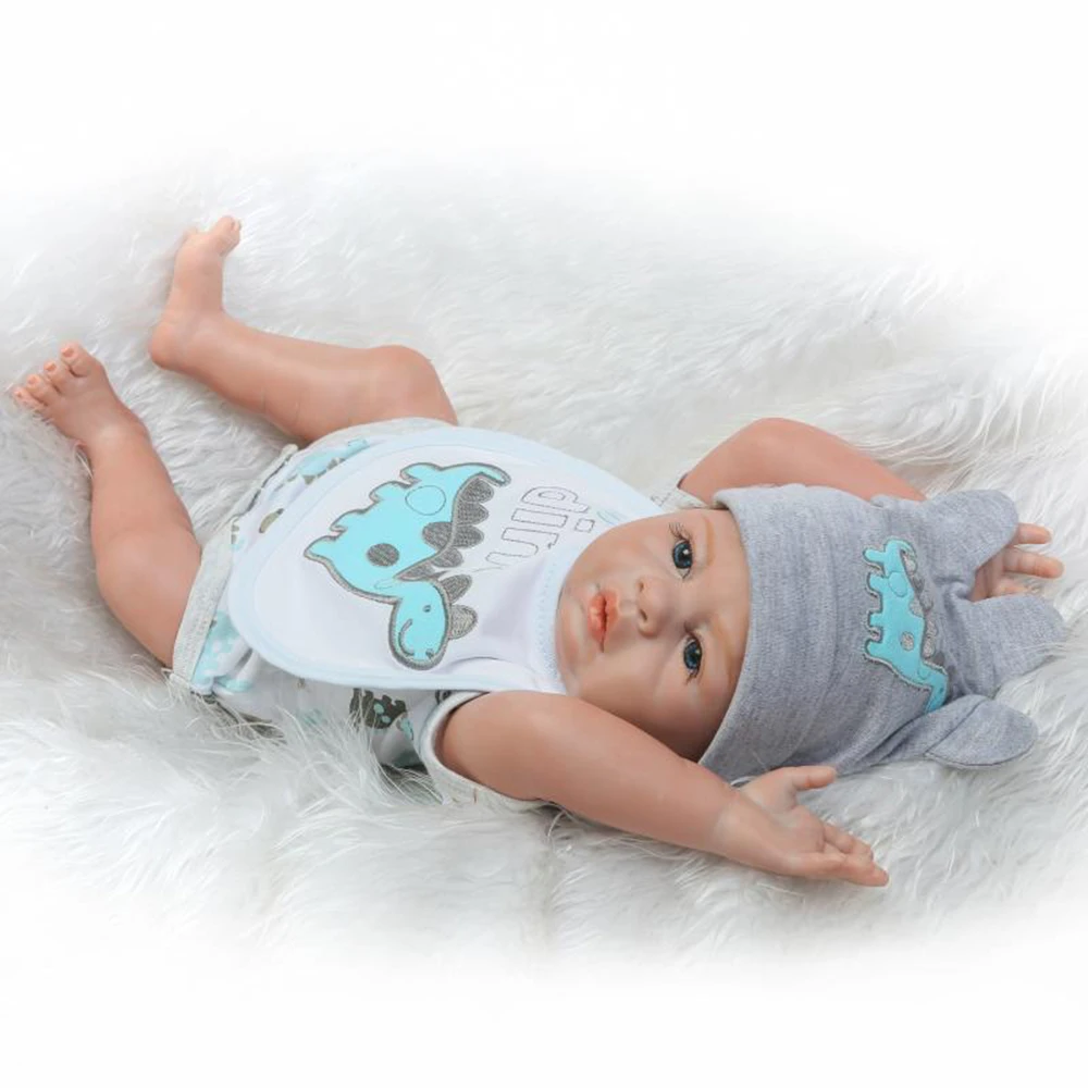 New Supler Real Boutique Reborn Babies Dolls 20 Full Body Silicone Reborn Boy Dolls Rooted Mohair Eyelashes Baby Gift Reborn (9)