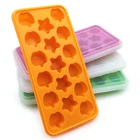 Homemade Food grade Customized Star And Apple Shape Silicon Ice Cube Maker Ice Tray Mould With lid