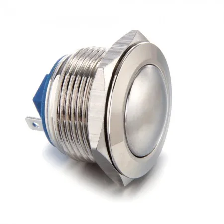 19mm 12V 5A Momentary On/Off Push Button Metal Switch for Car Silver