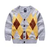 children kids boys classic intarsia diamond argyle cotton cardigan sweater