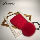Winter Fur Hat Rational Construction Angora Rabbit Wool Knitted Fox Ball