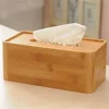 Tissue Box Creative Bamboo Wooden Tissue Paper Suction Tray paper holder
