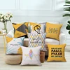 Decorative Yellow Outdoor Pillow CoverStyle Durable Cotton Linen Burlap Square Throw Cushion Cover Cushion Case