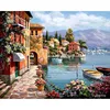 CHENISTORY DZ1018 Frame Venice Resorts Seascape DIY Painting By Numbers Handpainted Oil Painting Home Wall Decor Artwork 40x50cm