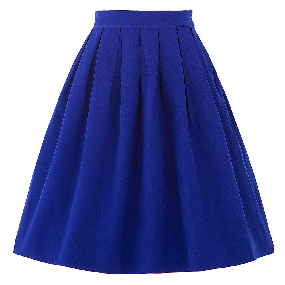 poque women midi skirt 2016 blue vintage skirts pinup skirt bp