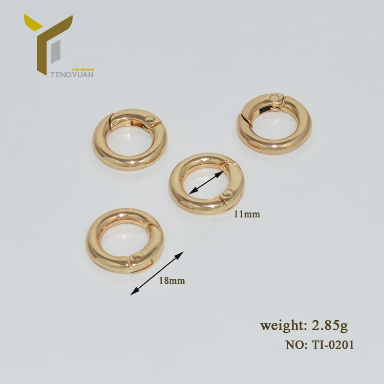 Wholesale bag metal spring o ring small spring hook key ring, Light gold or customized
Wholesale bag metal spring o ring small spring hook key ring, Light gold or customized