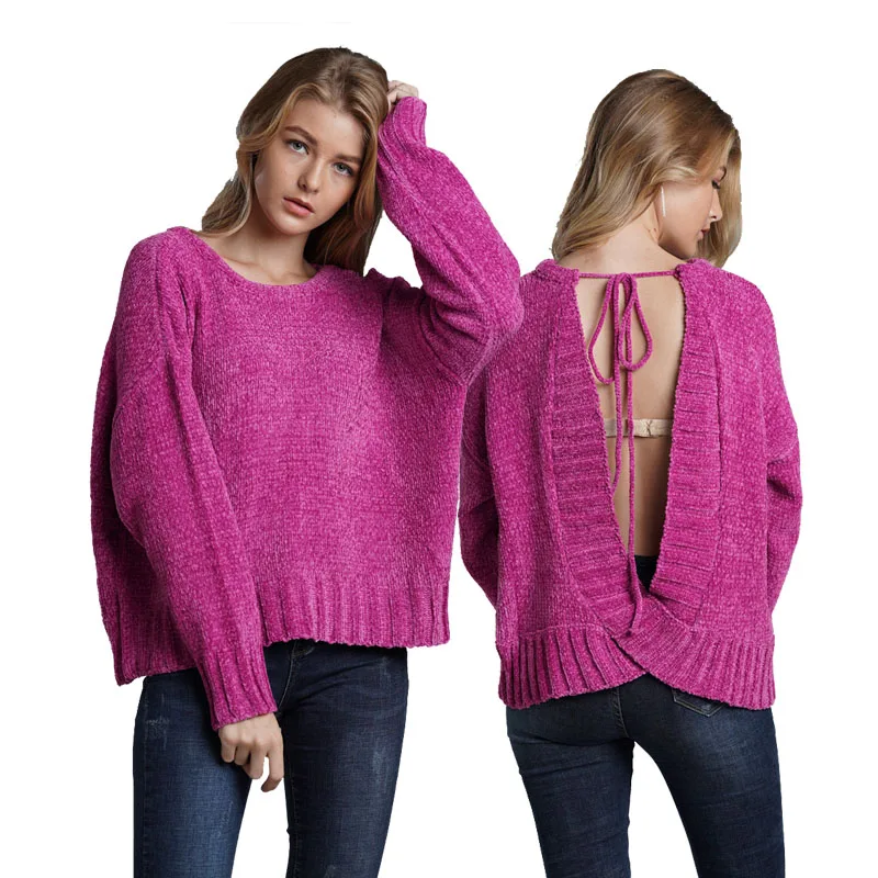 2019 Autumn Winter New Stylish Fish Scale Knitted O-Neck Backless Sexy Sweater Tops, Pink, gray
2019 Autumn Winter New Stylish Fish Scale Knitted O-Neck Backless Sexy Sweater Tops, Pink, gray