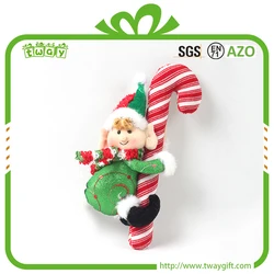 10 inch candy cane christmas hanging soft elf toy xmas ornaments