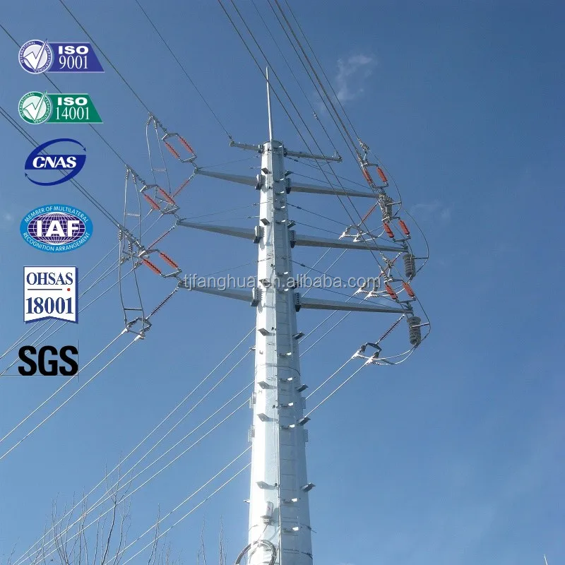 Dip Galvanized 132KV Electrical Steel Power Transmission Line Tower