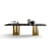 Modern metal and wood dining table