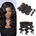 Brazilian Virgin Human Hair Extensions Weave 3 body wave Bundles with 1 lace closure,hair bundles with 13x4 lace closure