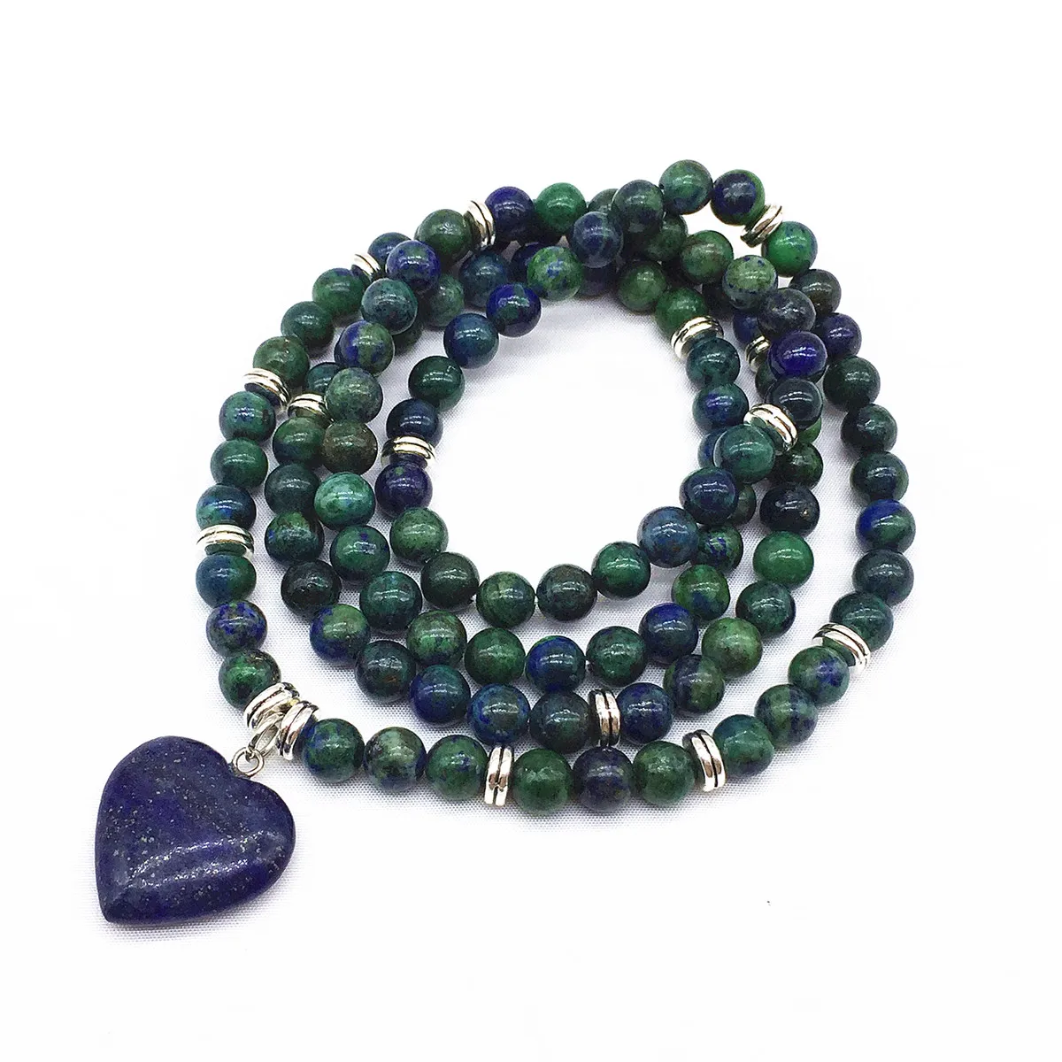Natural Fancy Stone Turquoise Lapis Beads Mala Bracelet Elastic Woman Bangle With Heart Charm Pendant For Drop Shipping, Blue green
Natural Fancy Stone Turquoise Lapis Beads Mala Bracelet Elastic Woman Bangle With Heart Charm Pendant For Drop Shipping, Blue green