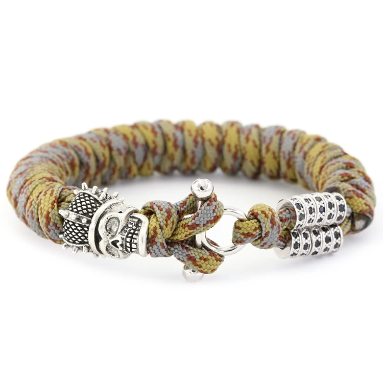 Hot Wholesale Thanksgiving Gift Climbing Survival Bracelet With Umbrella Rope Skull Head Bracelet For Men, Dark green
Hot Wholesale Thanksgiving Gift Climbing Survival Bracelet With Umbrella Rope Skull Head Bracelet For Men, Dark green