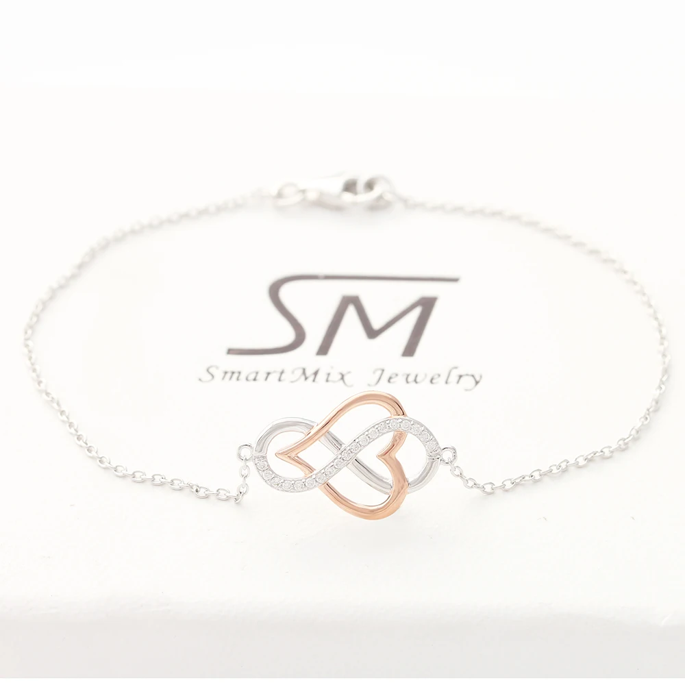 Newest Heart Two Tones Plating Rose Gold Bracelet 925 Silver Bangle Bracelet For Girlfriend
Newest Heart Two Tones Plating Rose Gold Bracelet 925 Silver Bangle Bracelet For Girlfriend