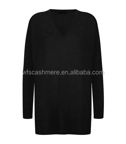 women cashmere sweater deep v-neck oversized knitwear pullover