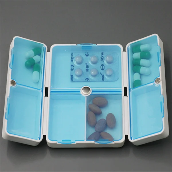 Portable Good Quality 4 Compartment Plastic Pill Box,Small Pill Container Pill Dispenser