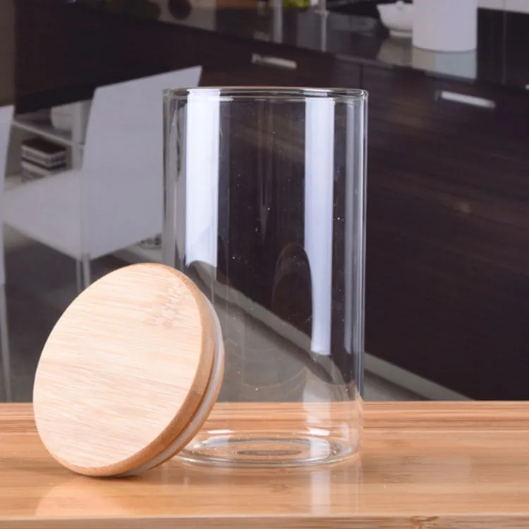 High borosilicate glass wide mouth glass storage jar food storage jar glass storage jar with bamboo lid wood lid, Transparent color
High borosilicate glass wide mouth glass storage jar food storage jar glass storage jar with bamboo lid wood lid, Transparent color