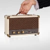 Wireless BT V4.0 Portable Stereo Suitcase Retro Speaker with HD Sound and Bass Aux in Tremble Portable Wireless Speaker