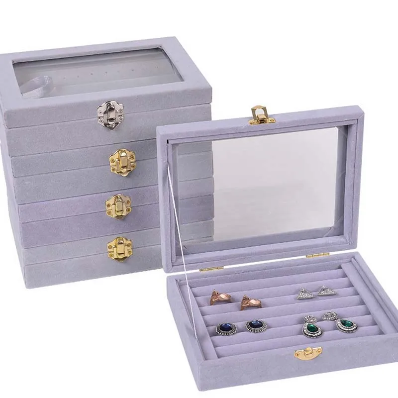 Jewelry Display Box Velvet transparent Glass Sunroof Bracelet Necklace Ring Earrings Organizer Holder
Jewelry Display Box Velvet transparent Glass Sunroof Bracelet Necklace Ring Earrings Organizer Holder