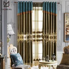 New arrival 100% linen stripe ready made curtain blackout curtain fabric for home window