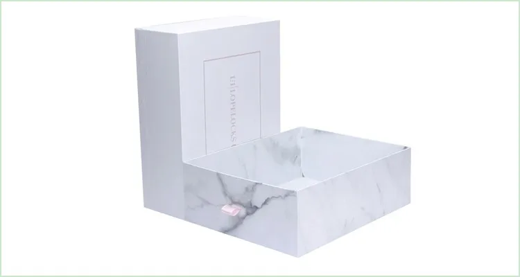 wholesale hot sale white marble paper gift boxes with drawer