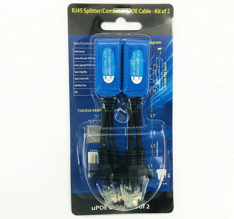 RJ45 Splitter/Combiner Upoe Cable Kit for IP Poe Camera Transmission -  China RJ45 Splitter, RJ45 Connector